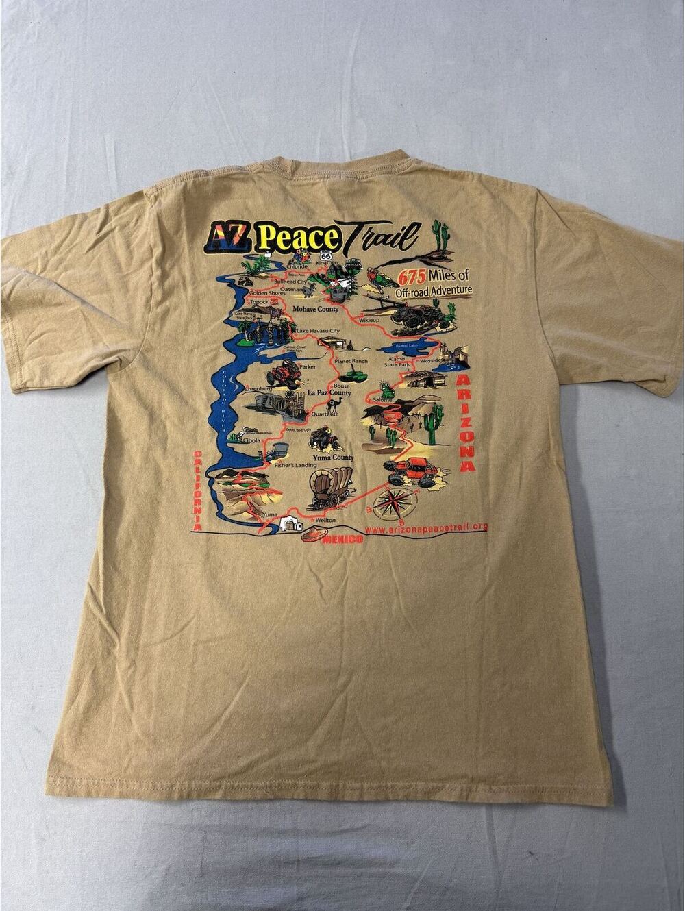 Arizona Peace Trail Shirt AZPT Off Highway Loop Trail Map M